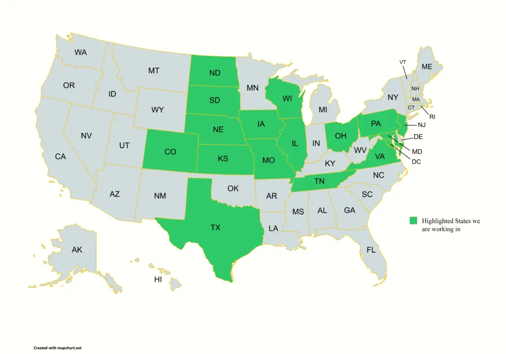 Licensed and Operating in States
